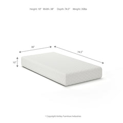 10 Inch Chime Memory Foam Twin Mattress in a Box