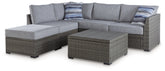 Petal Road Outdoor Loveseat Sectional/Ottoman/Table Set (Set of 4)