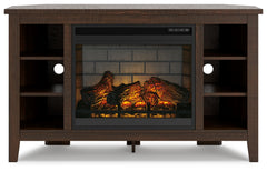 Camiburg Corner TV Stand with Electric Fireplace