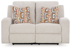 Danum - Reclining Loveseat - Fabric - Stone
