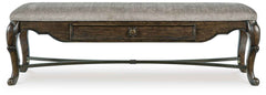 Maylee - Upholstered Storage Bench - Dark Brown