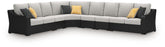 Beachcroft - 6-Piece Outdoor Sectional - Black / Light Gray