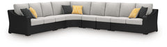 Beachcroft - 6-Piece Outdoor Sectional - Black / Light Gray