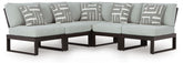 Beachloft - 5-Piece Outdoor Sectional - Black / Gray