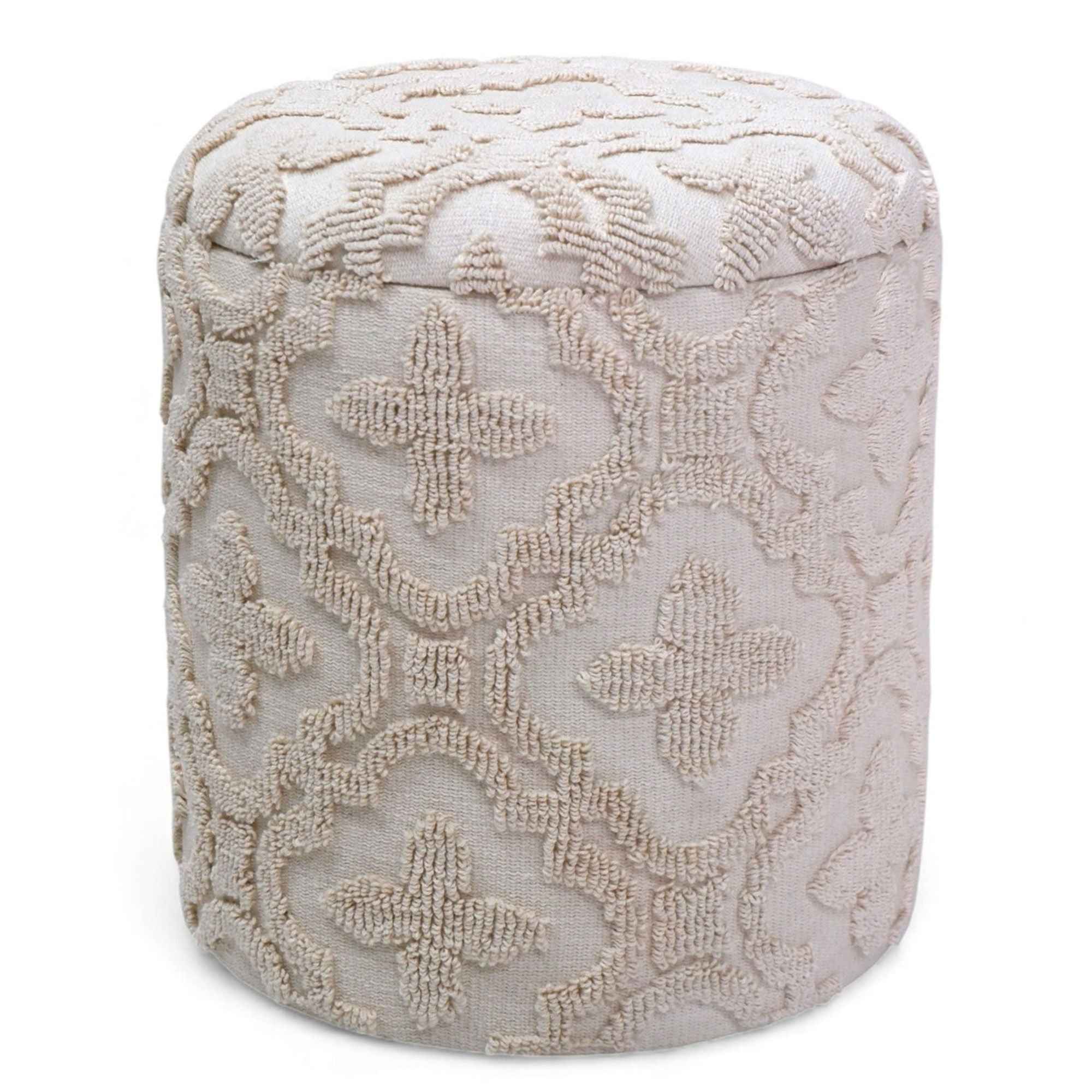 Magnolia - Round Storage Ottoman - Ivory