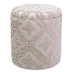 Magnolia - Round Storage Ottoman - Ivory