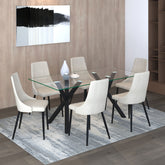 Stark/Venice - 7 Piece Dining Set - Black / Beige