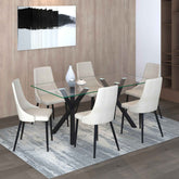Stark/Venice - 7 Piece Dining Set - Black / Beige