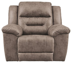 Stoneland - Power Rocker Recliner - Faux Leather - Fossil