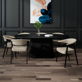 Tovas/Bexley - 7 Piece Dining Set - Black / Mushroom