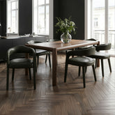 Advik/Caden - 7 Piece Dining Set - Walnut / Moss