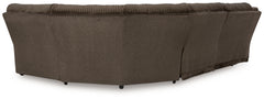 Top Tier - 5-Piece Reclining Sectional - Fabric - Chocolate