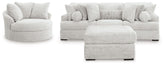 Cuddle Plush - 3 Pc. - 3-Piece Sectional, Chair And Ottoman - Arctic