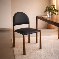 Auggie - Dining Chair (Set of 4) - Black / Walnut