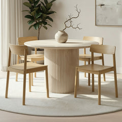 Thalia/Felix - 5 Piece Dining Set - Ivory / Natural