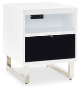 Gardoni - Chair Side End Table - White / Black