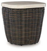 Kimora - Square End Table - Beige / Dark Brown