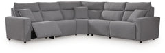 Modmax II - 5-Piece Power Reclining Sectional - Salt And Pepper - Next-Gen Nuvella