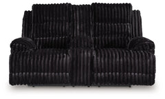 Rhine Falls - Double Reclining Power Loveseat With Console - Onyx