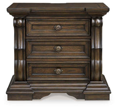 Maylee - Three Drawer Night Stand - Dark Brown