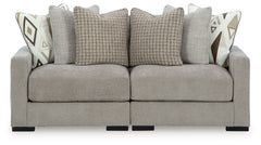 Aslan Court - 2-Piece Loveseat Sectional - Pebble