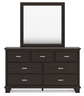 Covetown - Dresser And Mirror - Dark Brown