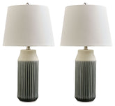 Afener - Ceramic Table Lamp (Set of 2) - Blue / Beige