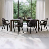 Advik/Celest - 7 Piece Dining Set - Mocha / Black