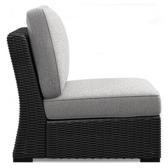 Beachcroft - 5-Piece Outdoor Sectional - Black / Light Gray