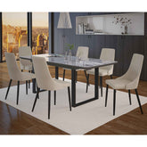 Gavin/Venice - 7 Piece Dining Set - Black / Beige