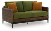 Horizon Hall - Loveseat With Cushion - Brown / Green