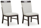 Neymorton - Dining Upholstered Side Chair (Set of 2) - Light Gray / Brown