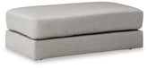 Amiata - Oversized Accent Ottoman - Leather Match - Glacier