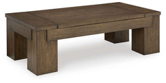 Rosswain - Lift Top Cocktail Table - Warm Brown
