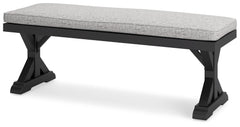 Beachcroft - Bench With Cushion - Black / Light Gray