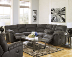 Tambo - Right Arm Facing Loveseat With Console 2 Pc Sectional - Pewter