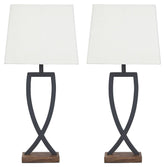 Makara - Metal Table Lamp (Set of 2) - Black / Brown