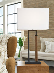 Voslen - Metal Table Lamp (Set of 2) - Black / Brown