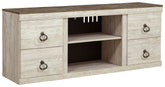 Willowton - TV Stand w/Fireplace Option - 60" x 14.8" x 24.33" - Brown Light