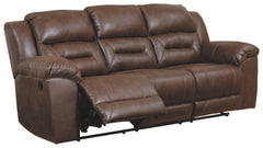 Stoneland - Reclining Sofa - Faux Leather - Chocolate