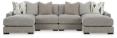Aslan Court - 4-Piece Sofa Pit Sectional - Pebble