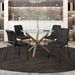 Carmilla/Brixx - 5 Piece Dining Set - Aged Gold / Black