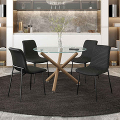 Carmilla/Brixx - 5 Piece Dining Set - Aged Gold / Black