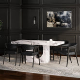 Aurelia/Bexley - 7 Piece Dining Set - White / Black