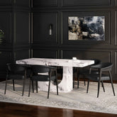 Aurelia/Bexley - 7 Piece Dining Set - White / Black
