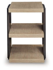 Rylandyn - Rectangular End Table - Black / Light Brown