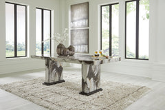 Jeshina - Dining Table - Dark Brown / Beige