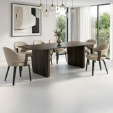 Bazul/Freya - 7 Piece Dining Set - Mocha / Toffee