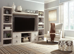 Willowton - 4-Piece Entertainment Center - Whitewash