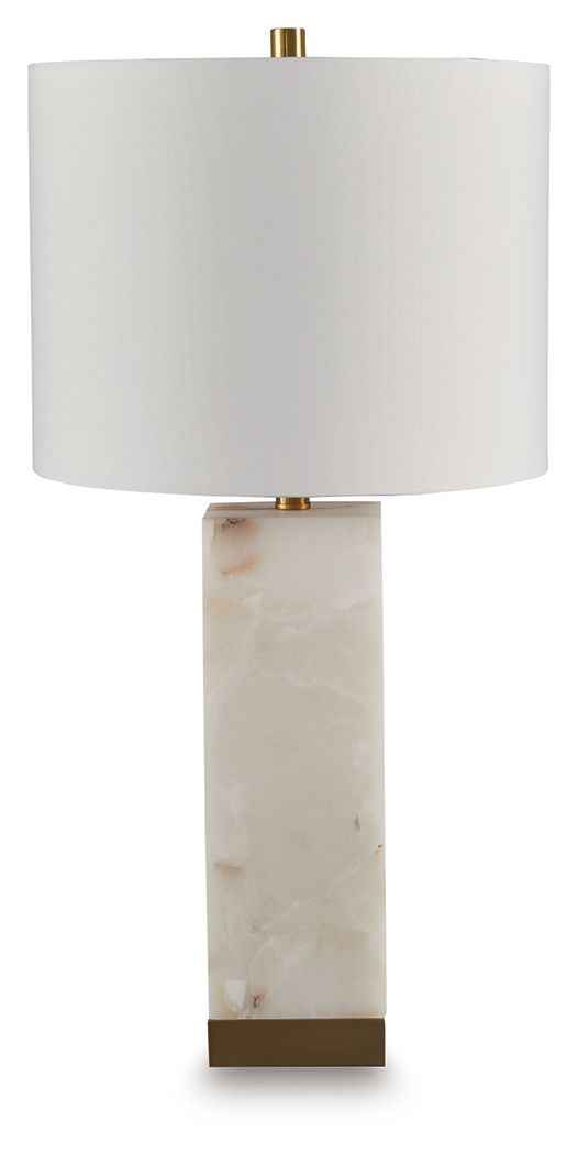 Linderfield - Alabaster Table Lamp - White / Gold Finish